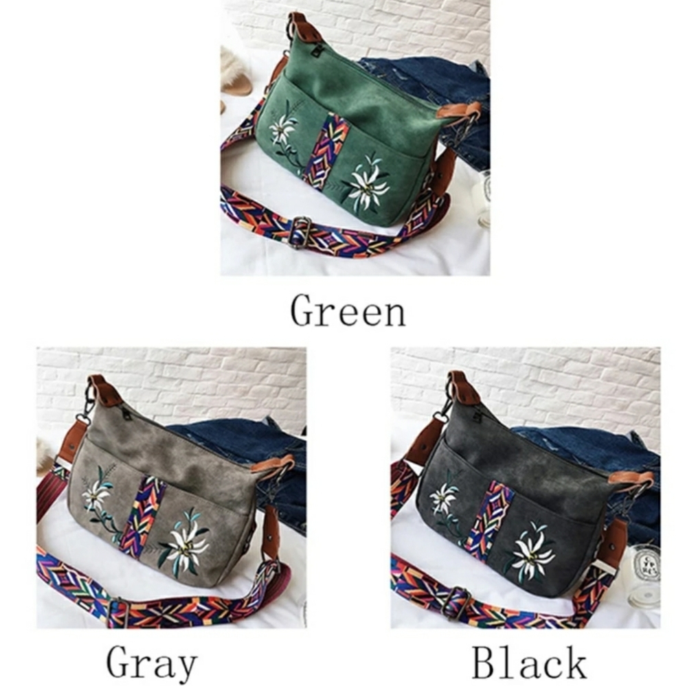 ⚘GRAY Vegan Leather Crossbody B… - Picture 2 of 8